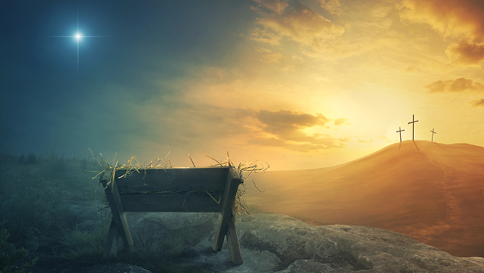 Manger and crosses